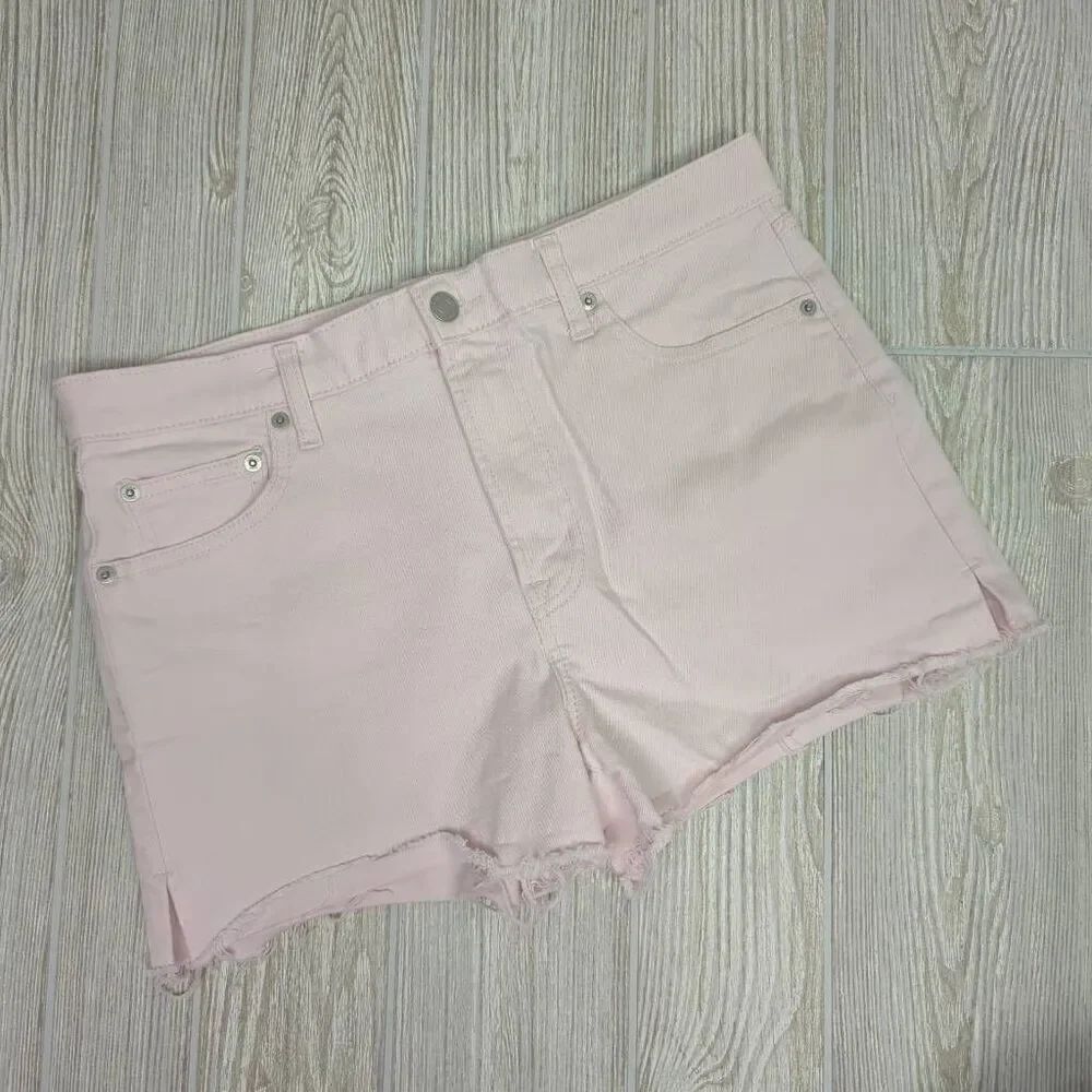 Gap Denim Womens Size 30 Cut Off Shorts Pink Raw Hem Pockets Zip Fly Stretch